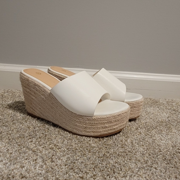 Shoes - White wedge platform sandals